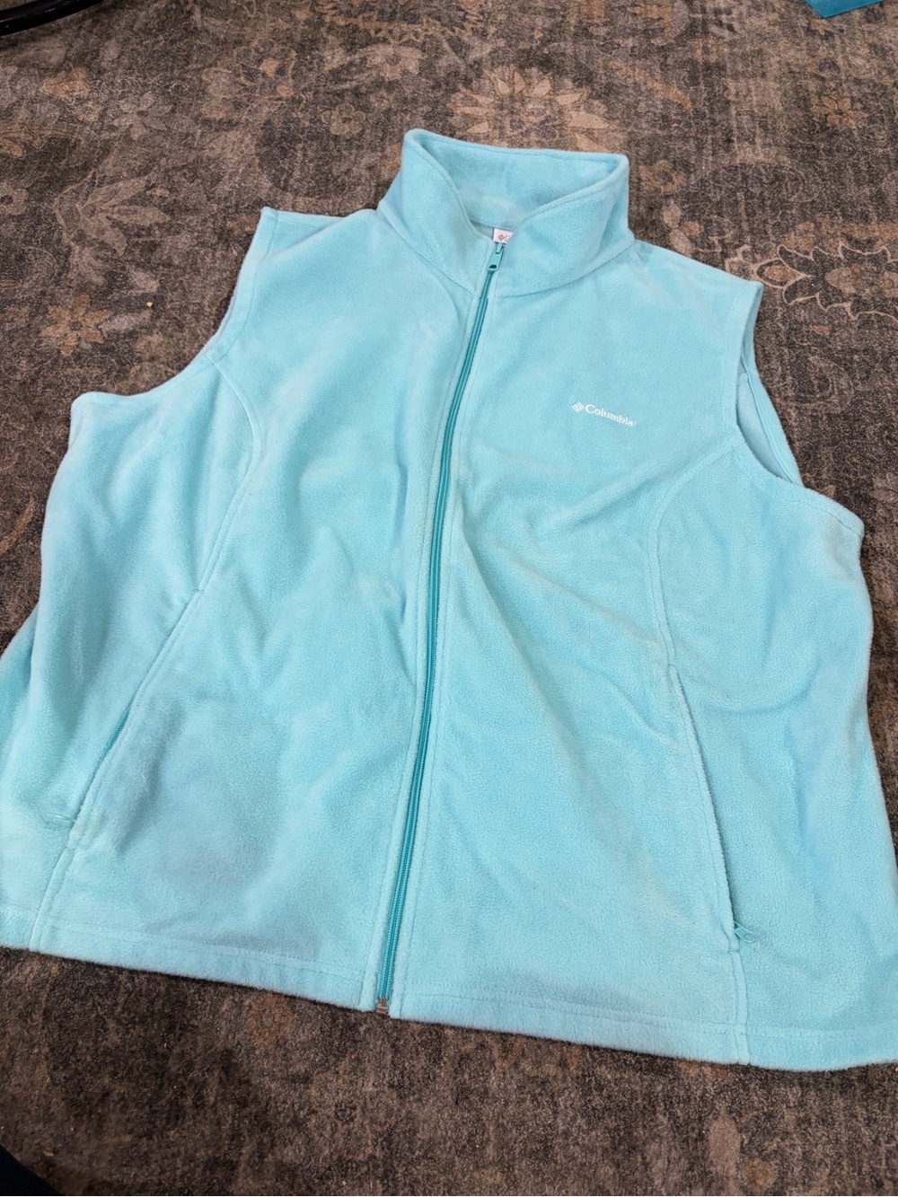 Columbia Light Blue Fleece Vest - Women's Sleeveless Zip
